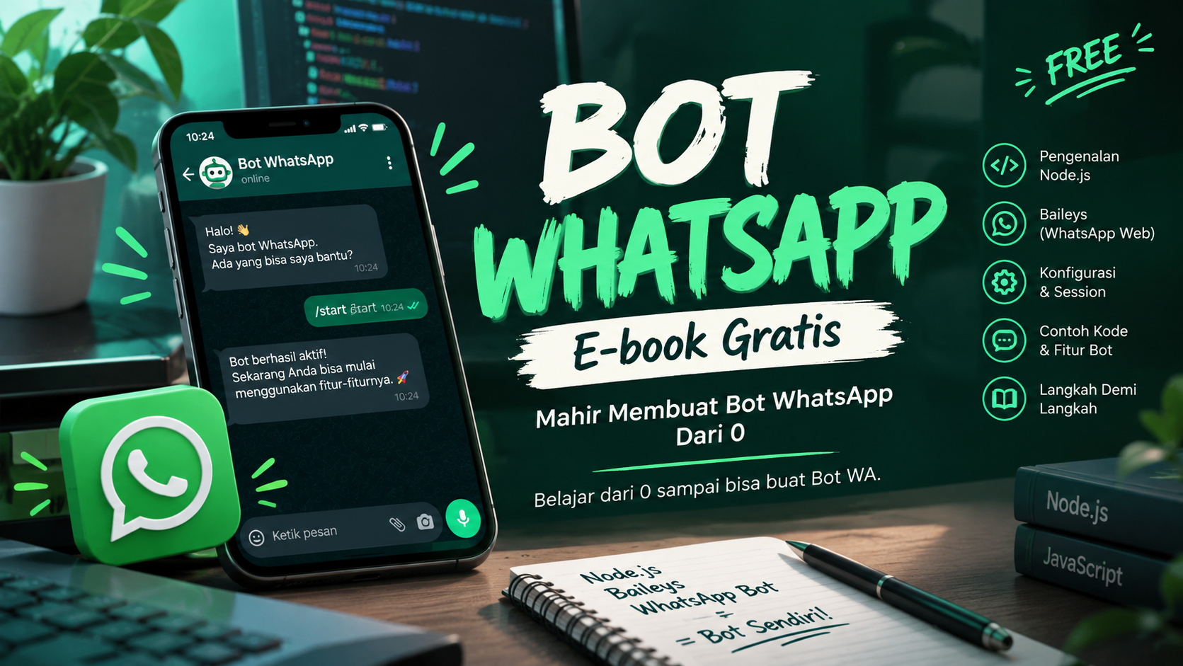 E-book Mahir Membuat Bot WhatsApp Dari 0
